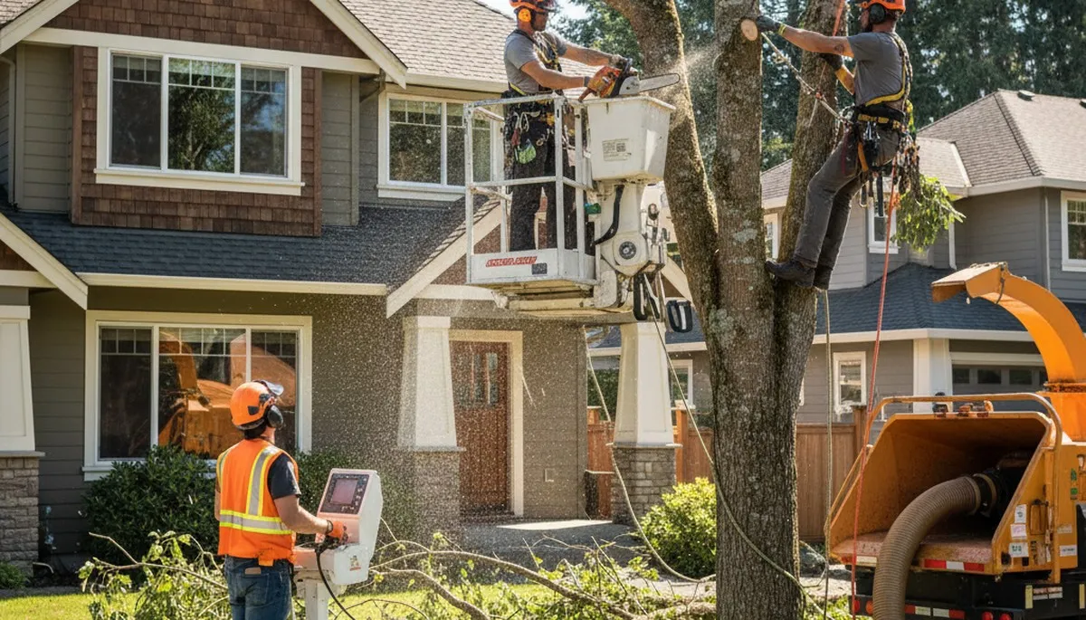 Tree service crew in Redmond, WA providing professional tree removal and pruning for homeowners
