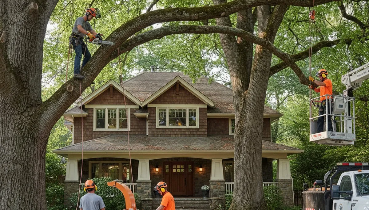 Tree service crew in Redmond, WA providing professional tree removal and trimming services