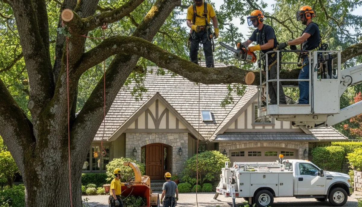 Tree service crew in Redmond, WA providing professional tree removal and trimming services