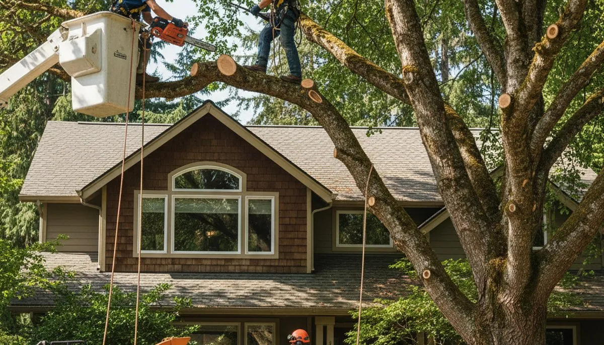 Tree service crew in Redmond, WA performing professional tree removal and cleanup