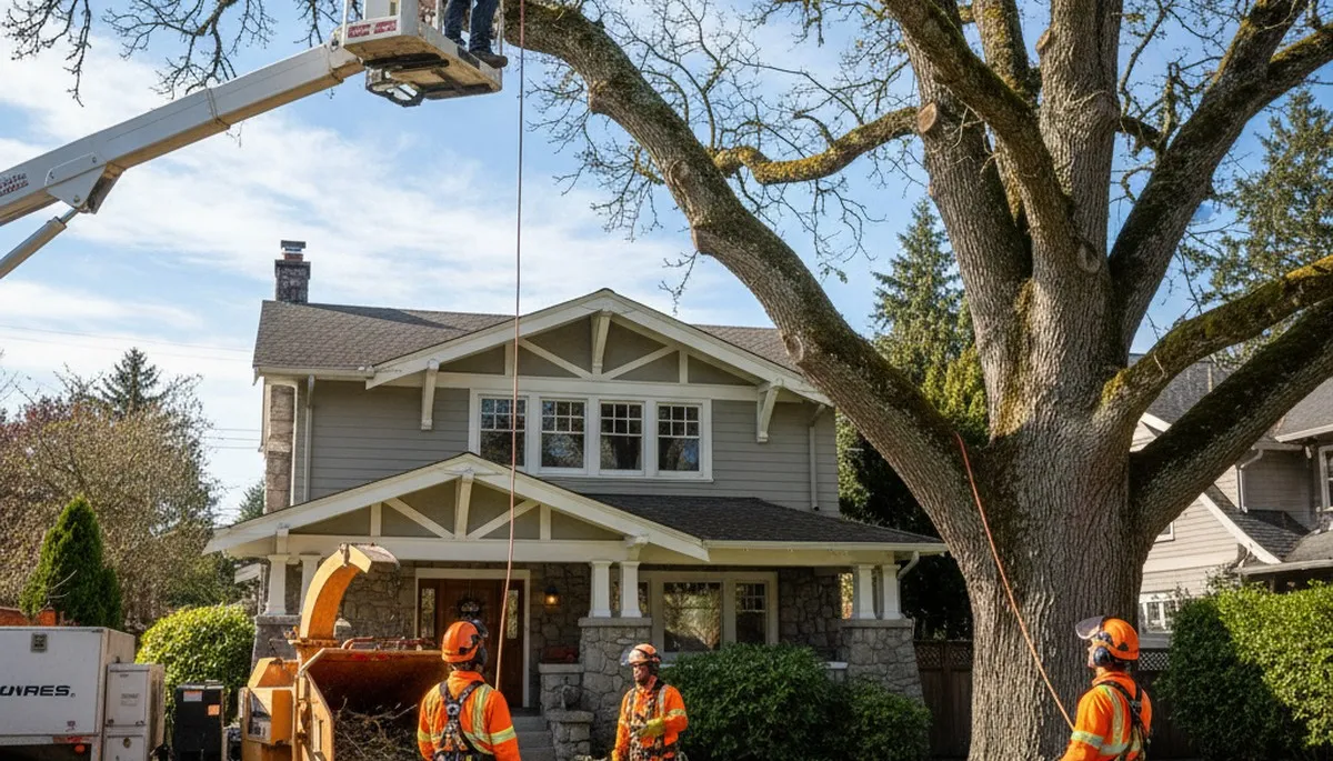 Tree service crew in Redmond, WA providing professional tree removal and trimming services